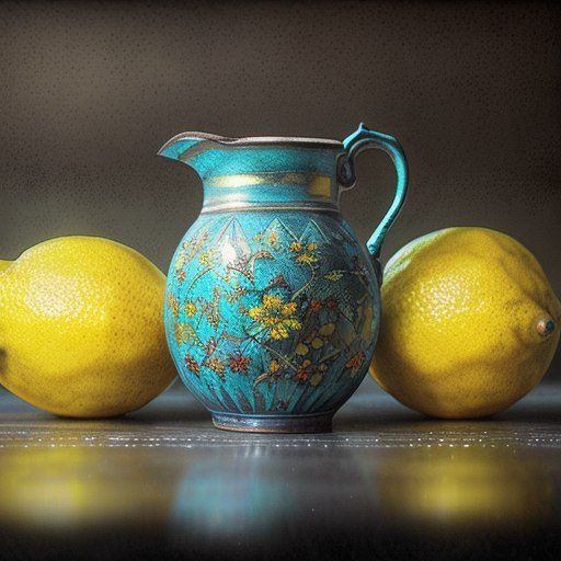 Нейросеть в телеграм: Красивые лимоны нарисованные на картине