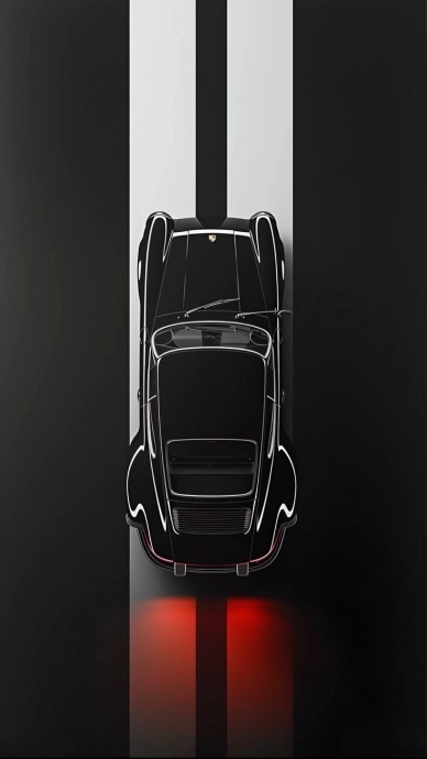 Рисунок автомобиля стилизованный, вид сверху: порше