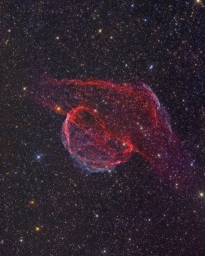Вселенная. Sh2-224 — остаток сверхновой, видимый в северном созвездии Возничего.