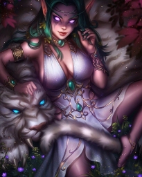 Девушка с красивыми грудями, ночной Эльф, по игре Warcraft