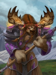 Минотавр в Warcraft с оружием
