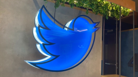 Твиттер, логотип компании, огромный