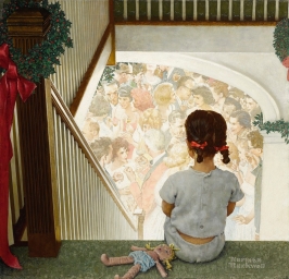 Маленькая девочка наблюдает за рождественской вечеринкой, 1964 Художник / Норман Роквелл
