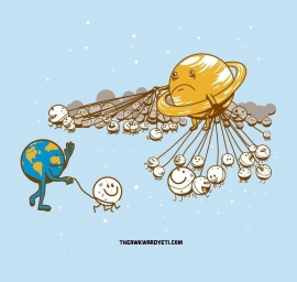 Забавные иллюстрации Солнечной системы от художника под псевдонимом TheAwkwardYeti. 2