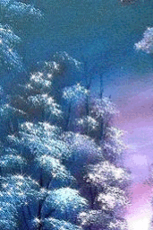 Зимний новогодний лес, gif анимация
