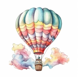 Воздушный шар, рисунок нейросетью, арт, midjourney