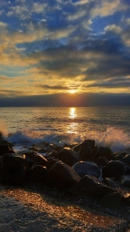 Море, закат, пляж. Фото с SAMSUNG GALAXY A72